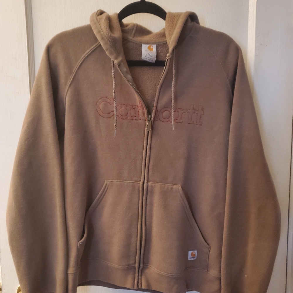 Brown Carhartt zip up hoodie